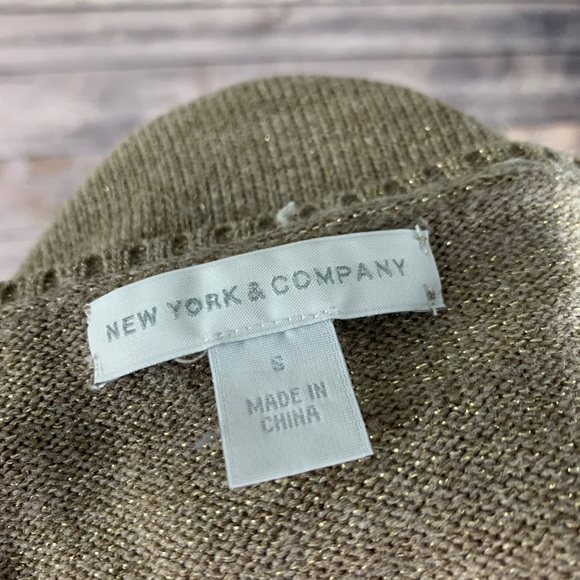 New York & Company Tan & Gold Sparkle Sweater - Picture 6 of 7